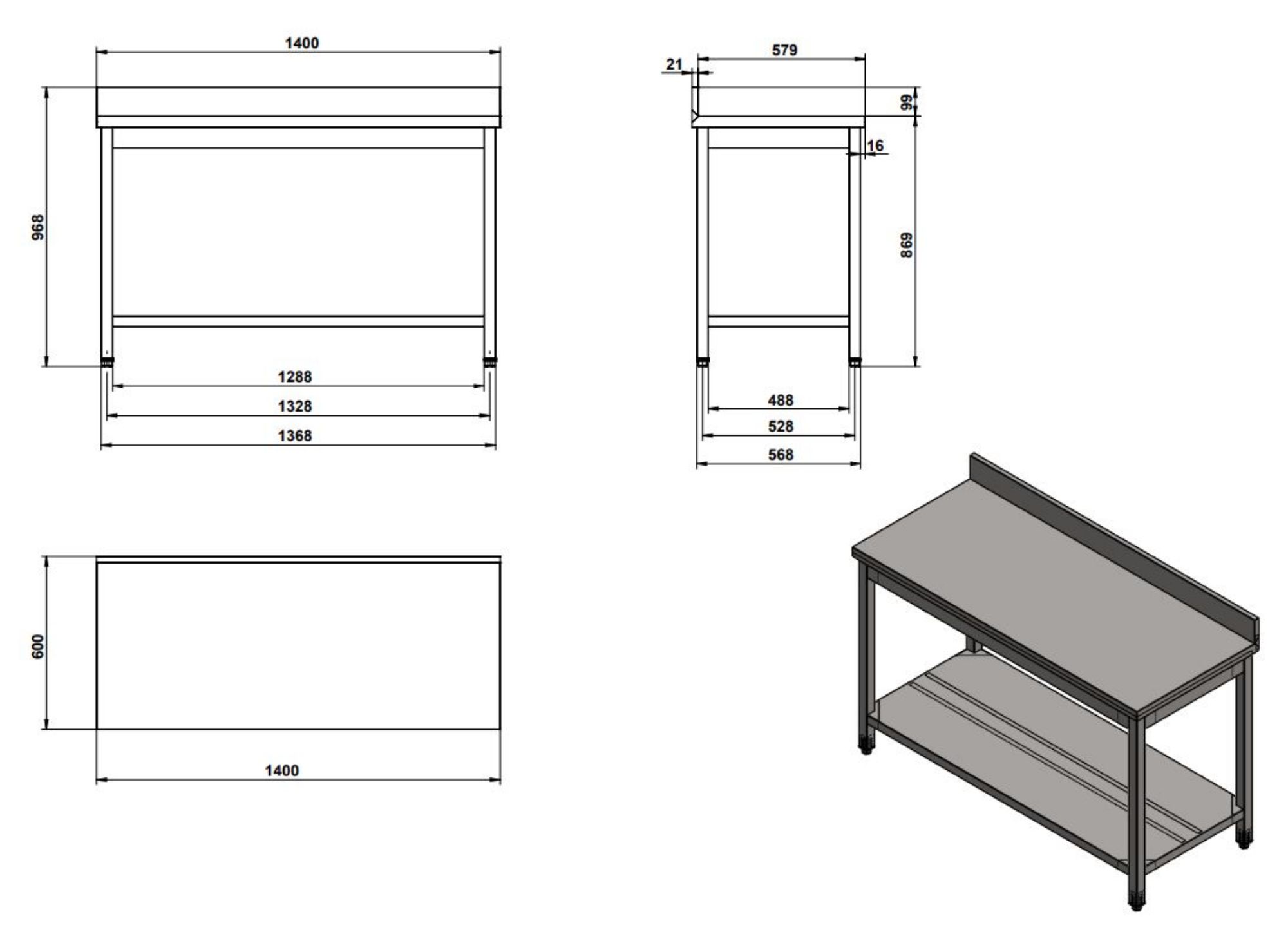 Picture of Nisbets Essentials Flat Pack 4 Shelf Unit Black Epoxy Coated 1830x1220x460mm