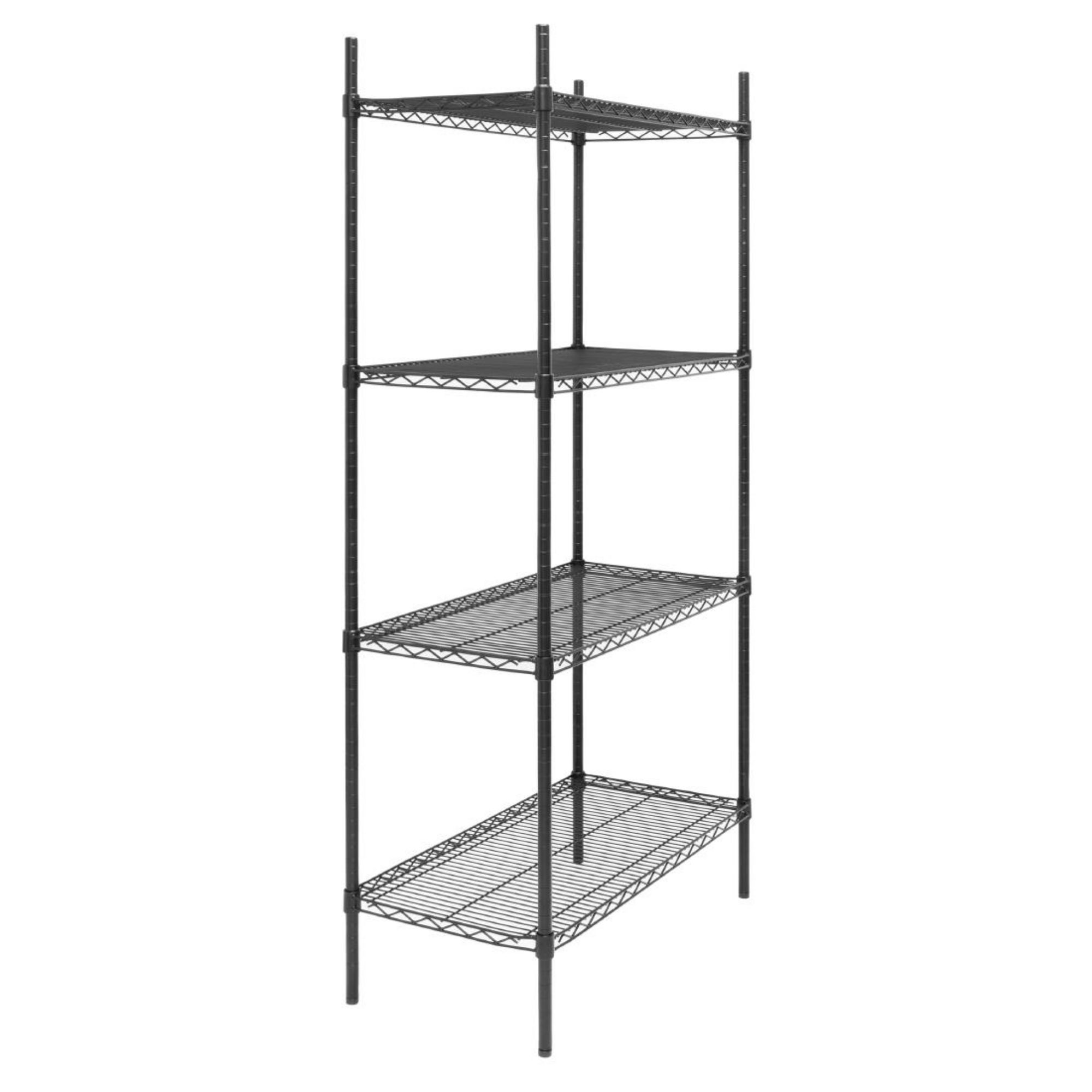 Picture of Nisbets Essentials Flat Pack 4 Shelf Unit Black Epoxy Coated 1830x910x460mm