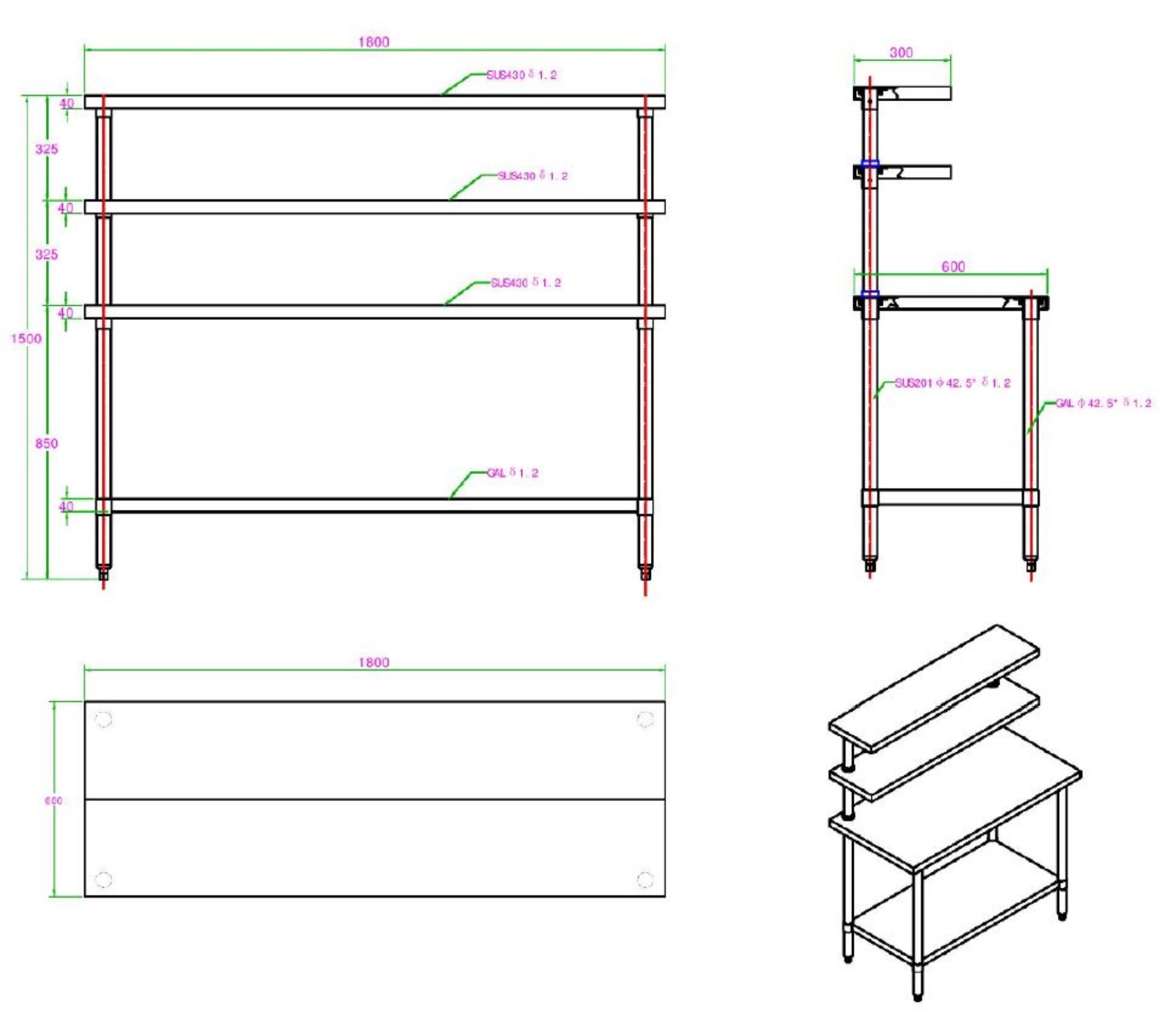 Picture of Nisbets Essentials Flat Pack 4 Shelf Unit Black Epoxy Coated 1830x910x460mm