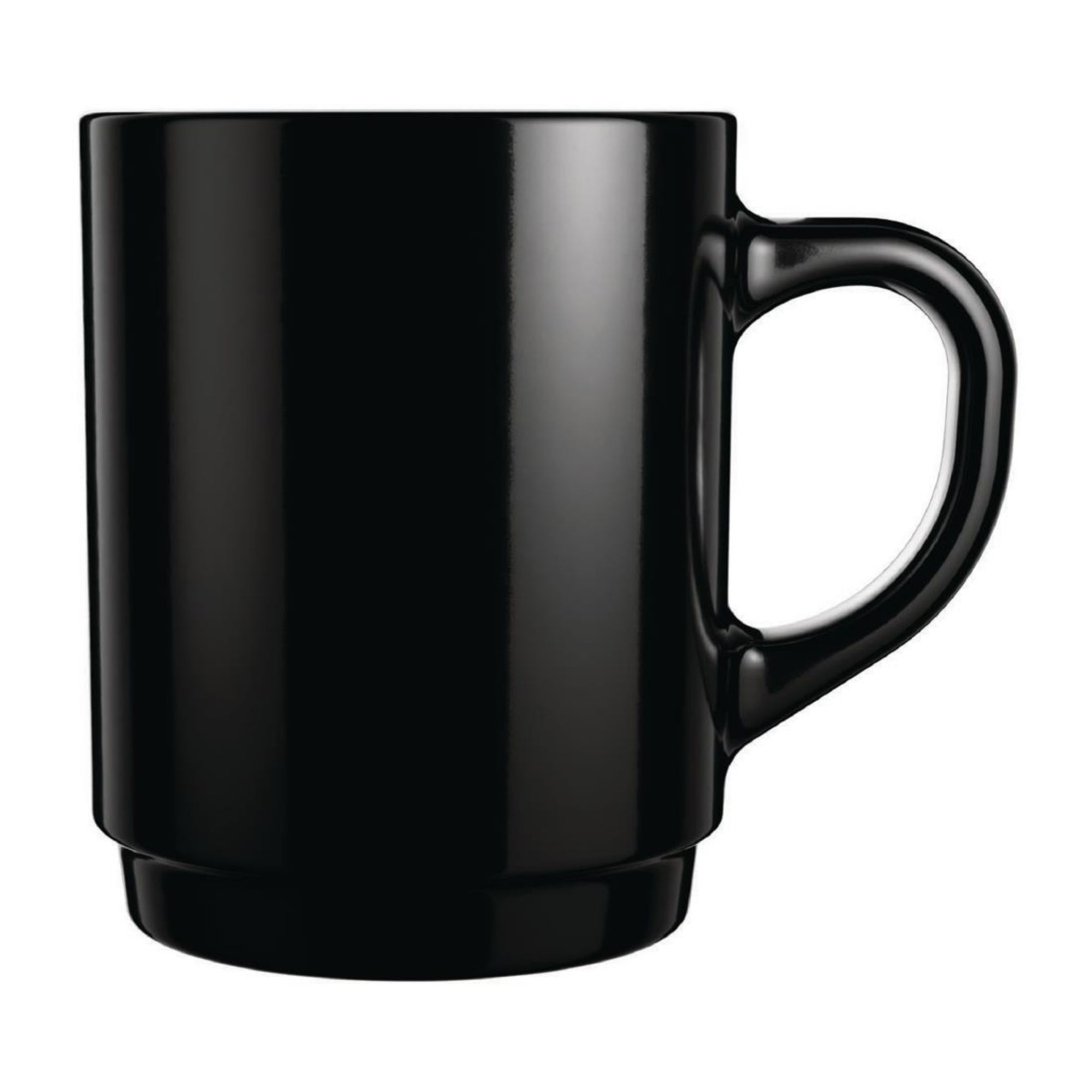 Picture of Arcoroc Opal Stackable Mugs Black 250ml (6 Pack)