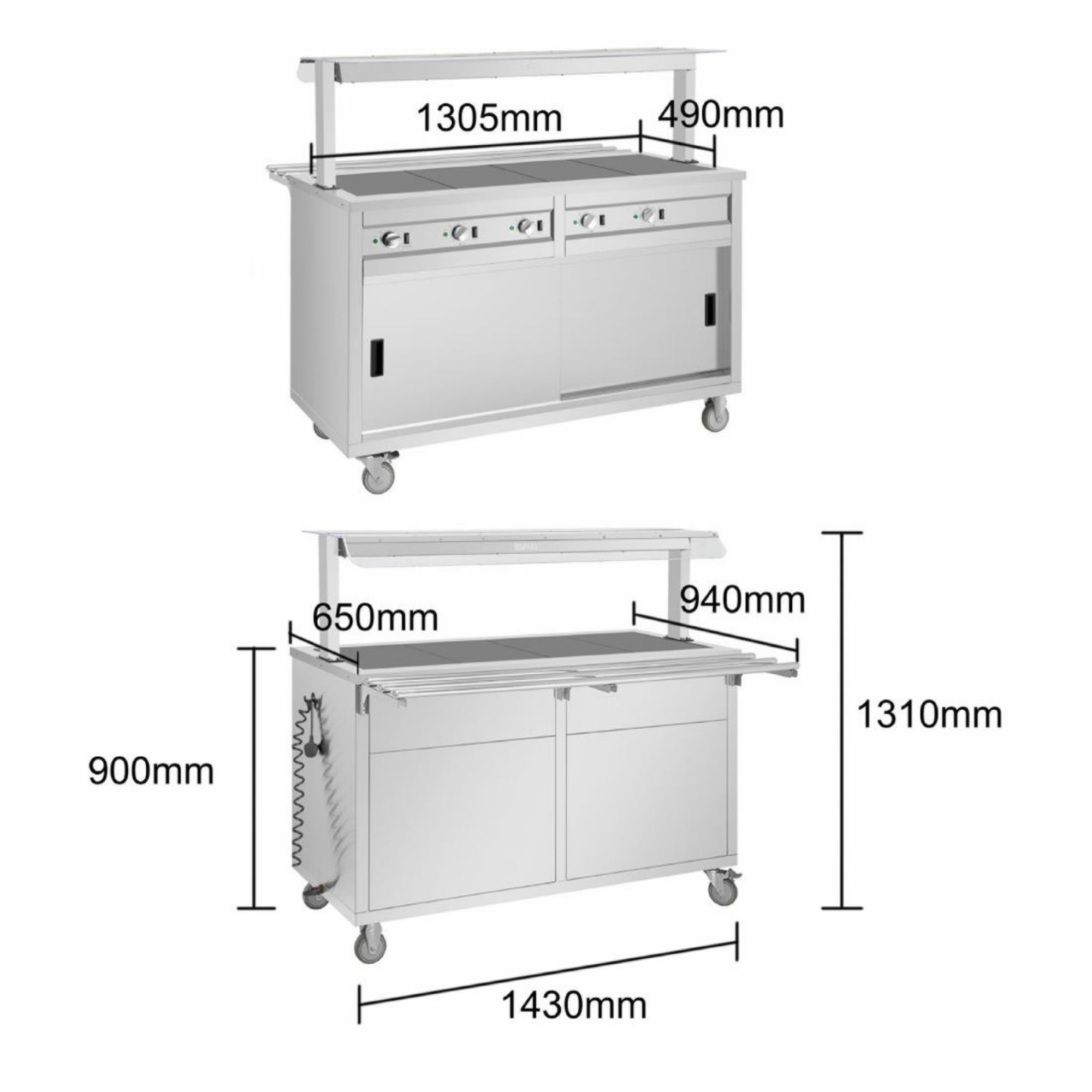 Picture of Buffalo Mobile Servery with Solid Heated Top 4x 1/1 GN