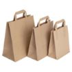 Picture of Fiesta Recyclable Flat Handle Brown Paper Bags Small (250 Pack)