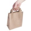 Picture of Fiesta Recyclable Flat Handle Brown Paper Bags Small (250 Pack)