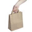 Picture of Fiesta Recyclable Flat Handle Brown Paper Bags Medium (250 Pack)