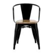 Picture of Bolero Bistro Curve Armchairs with Wooden Seat Pad Black (4 Pack)