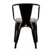 Picture of Bolero Bistro Curve Armchairs with Wooden Seat Pad Black (4 Pack)