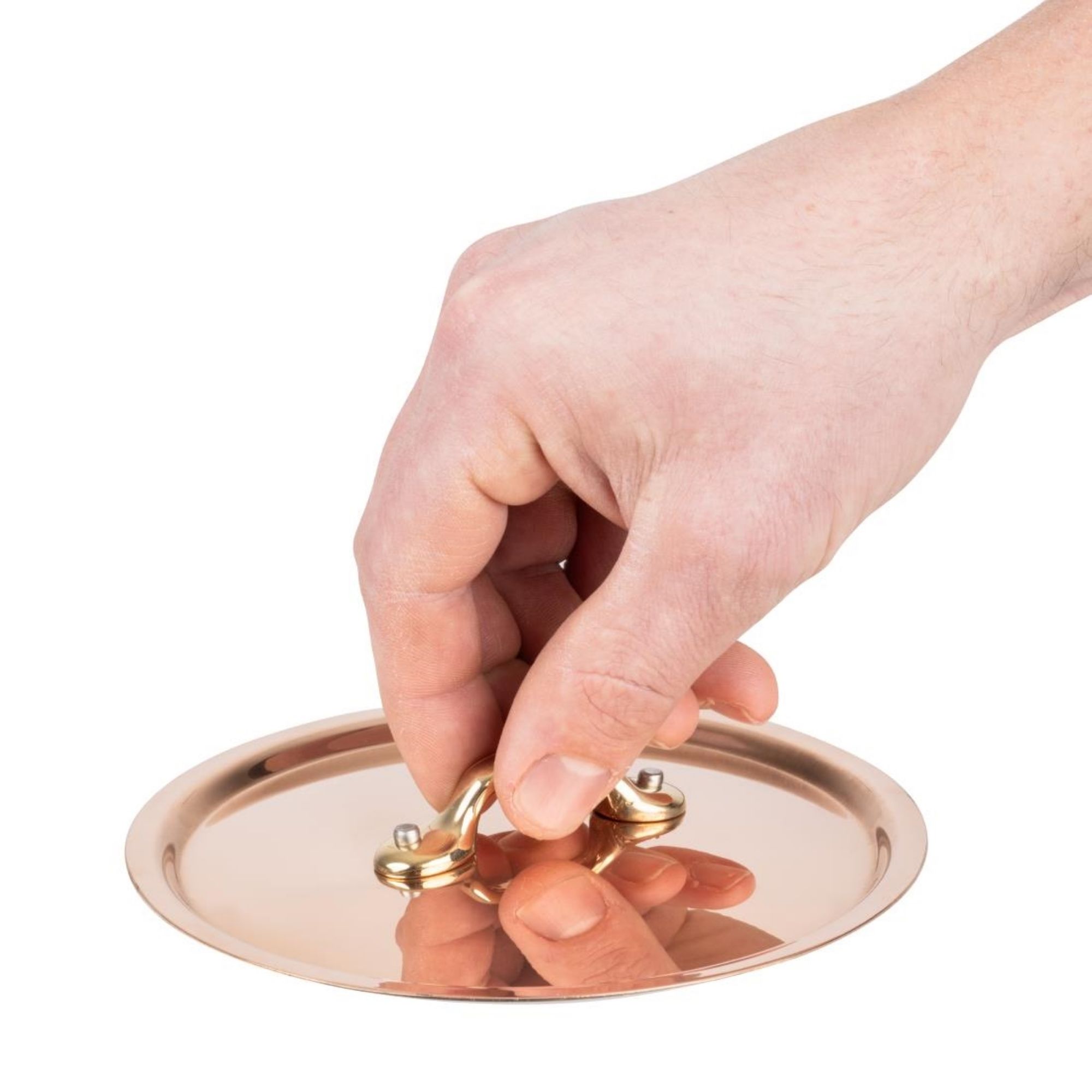 Picture of De Buyer Inocuivre Lid with Brass Handle 14cm