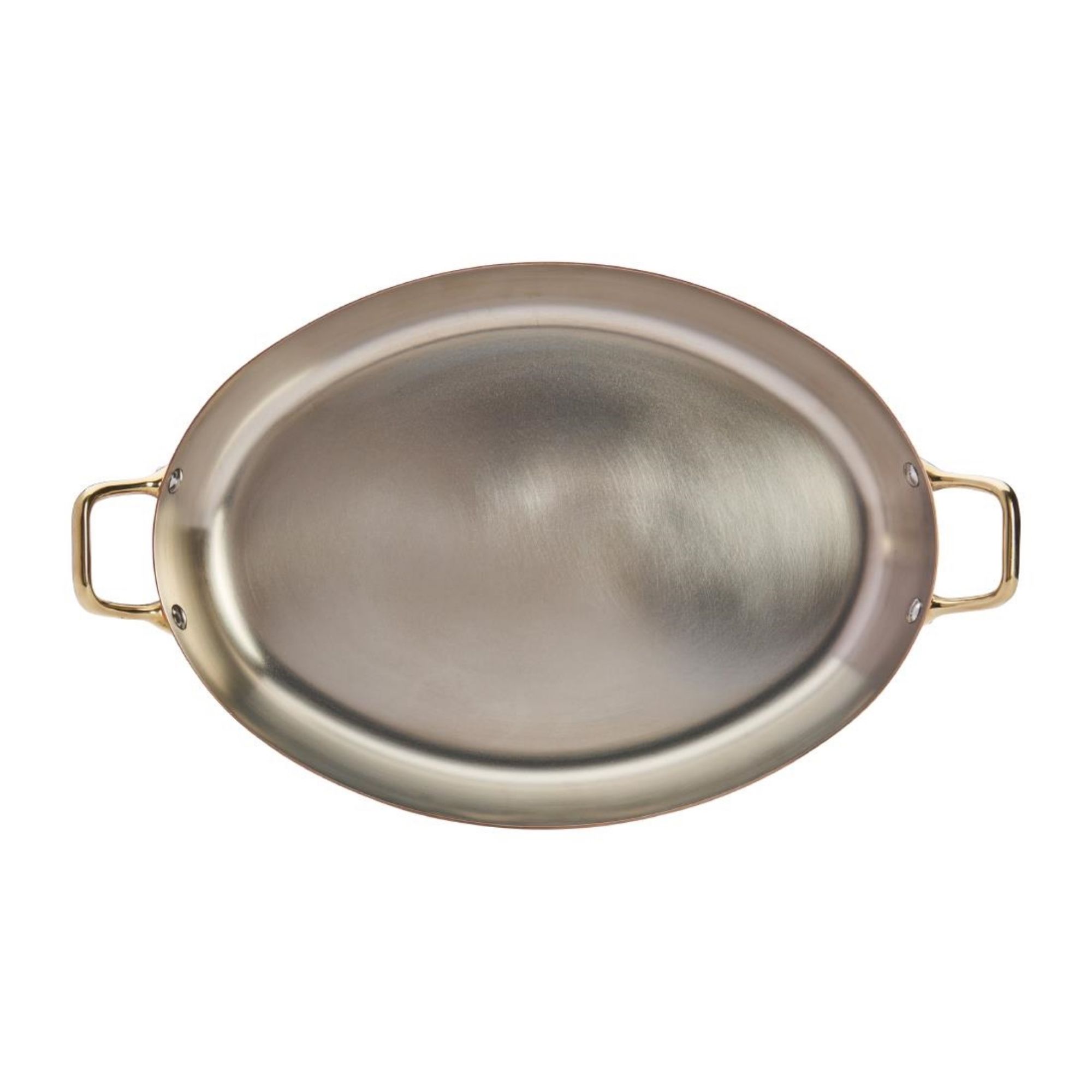 Picture of De Buyer Inocuivre Oval Dish with Brass Handles 36cm