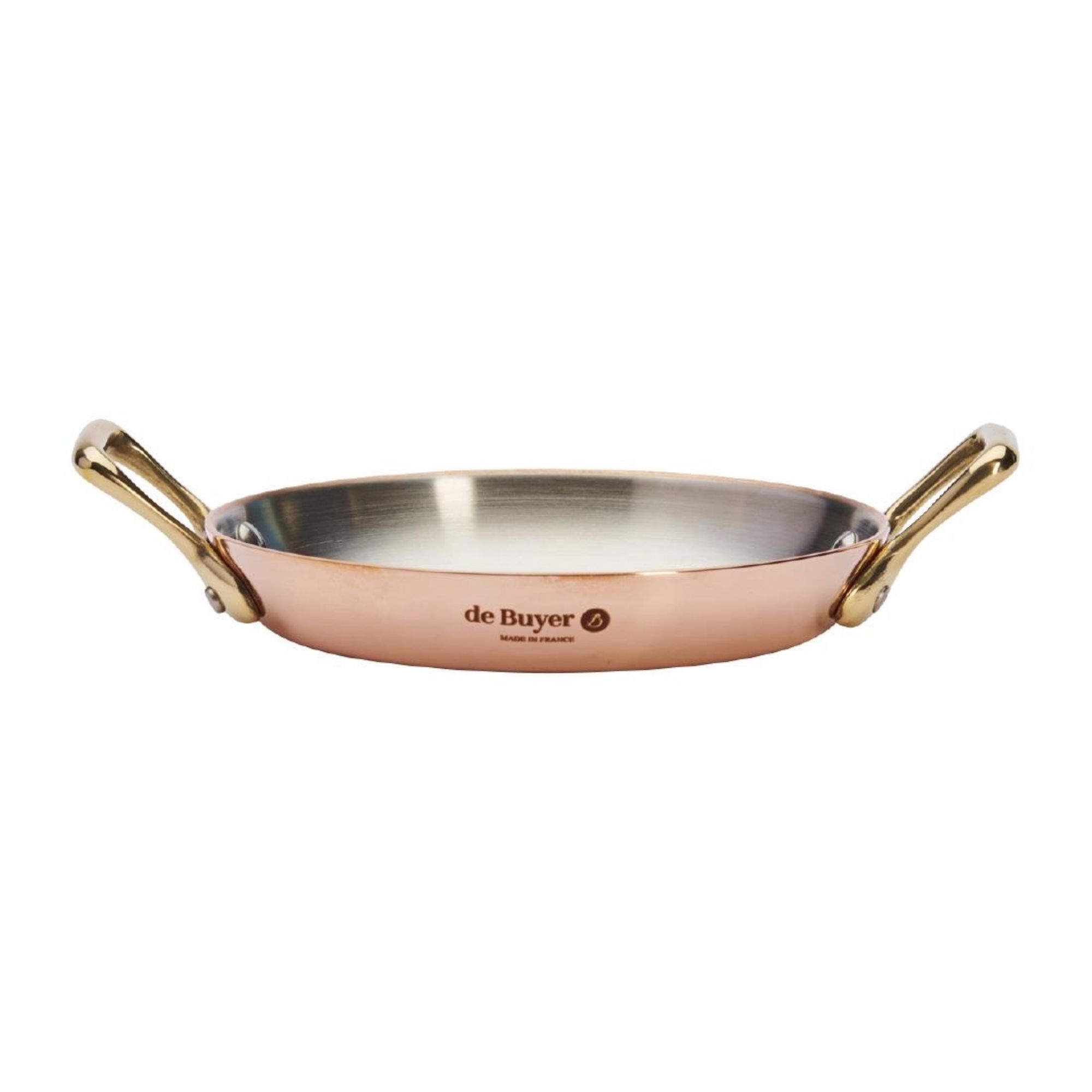 Picture of De Buyer Inocuivre Round Dish with Brass Handles 12cm