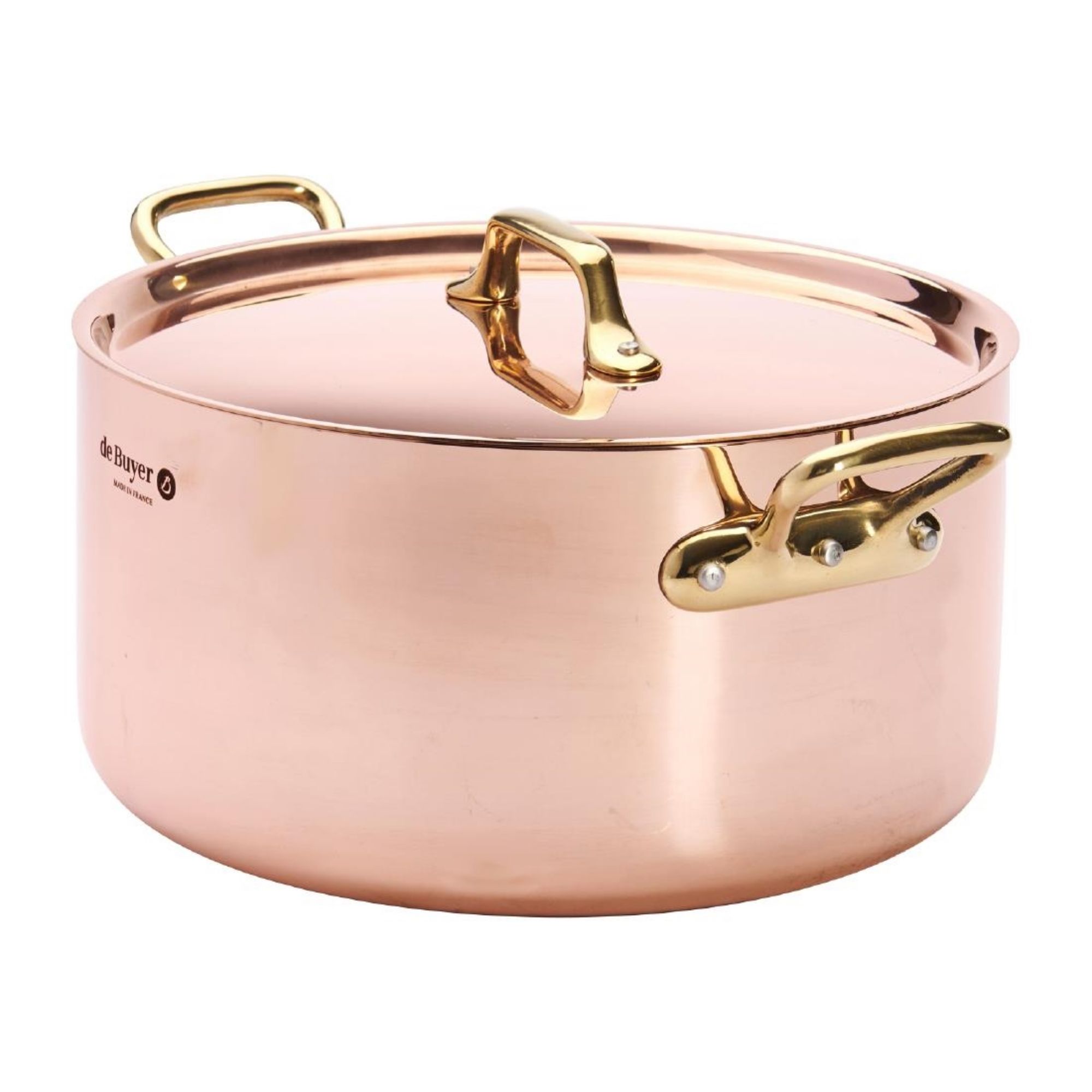 Picture of De Buyer Inocuivre Round Stewpan with Lid Brass 24cm