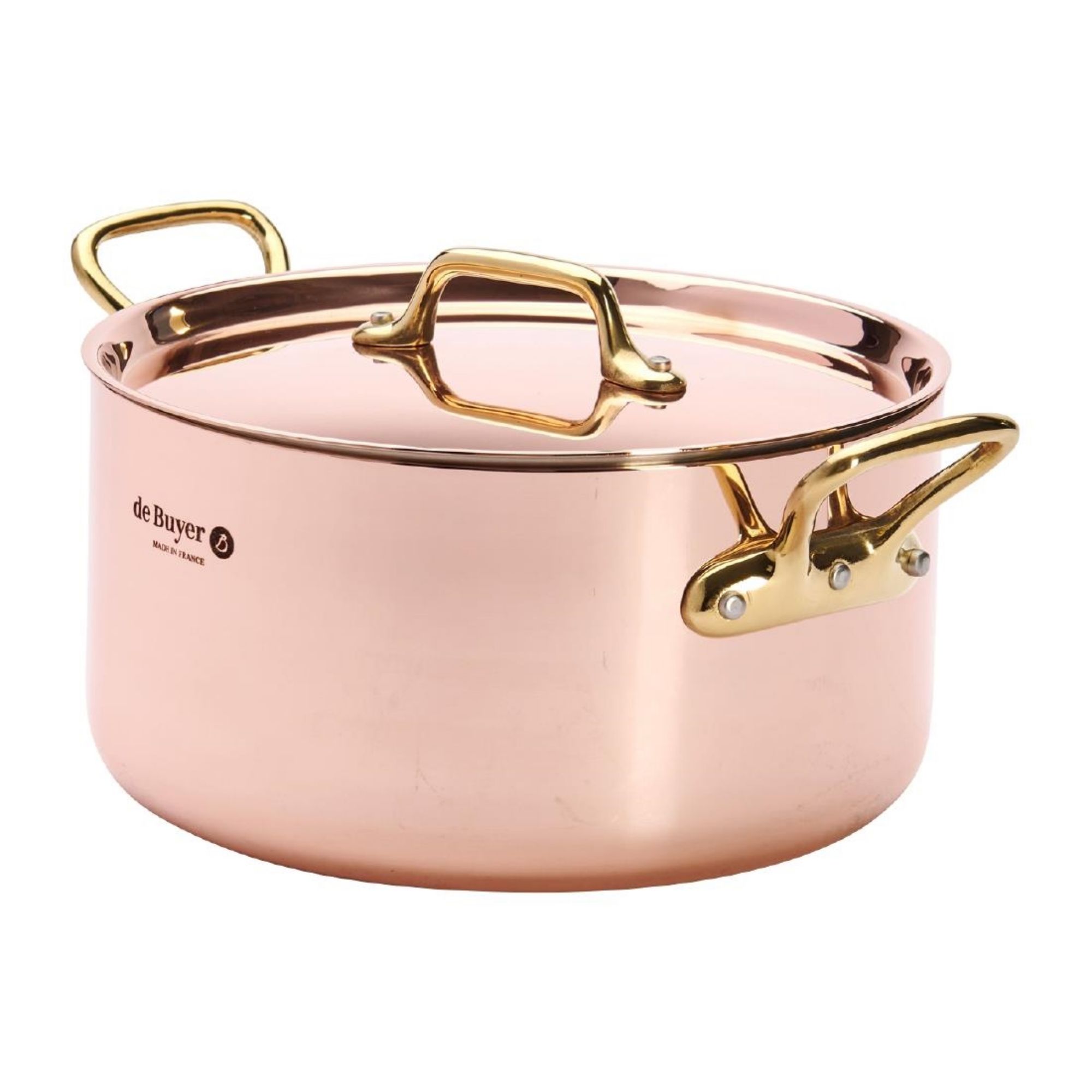 Picture of De Buyer Inocuivre Round Stewpan with Lid Brass 20cm