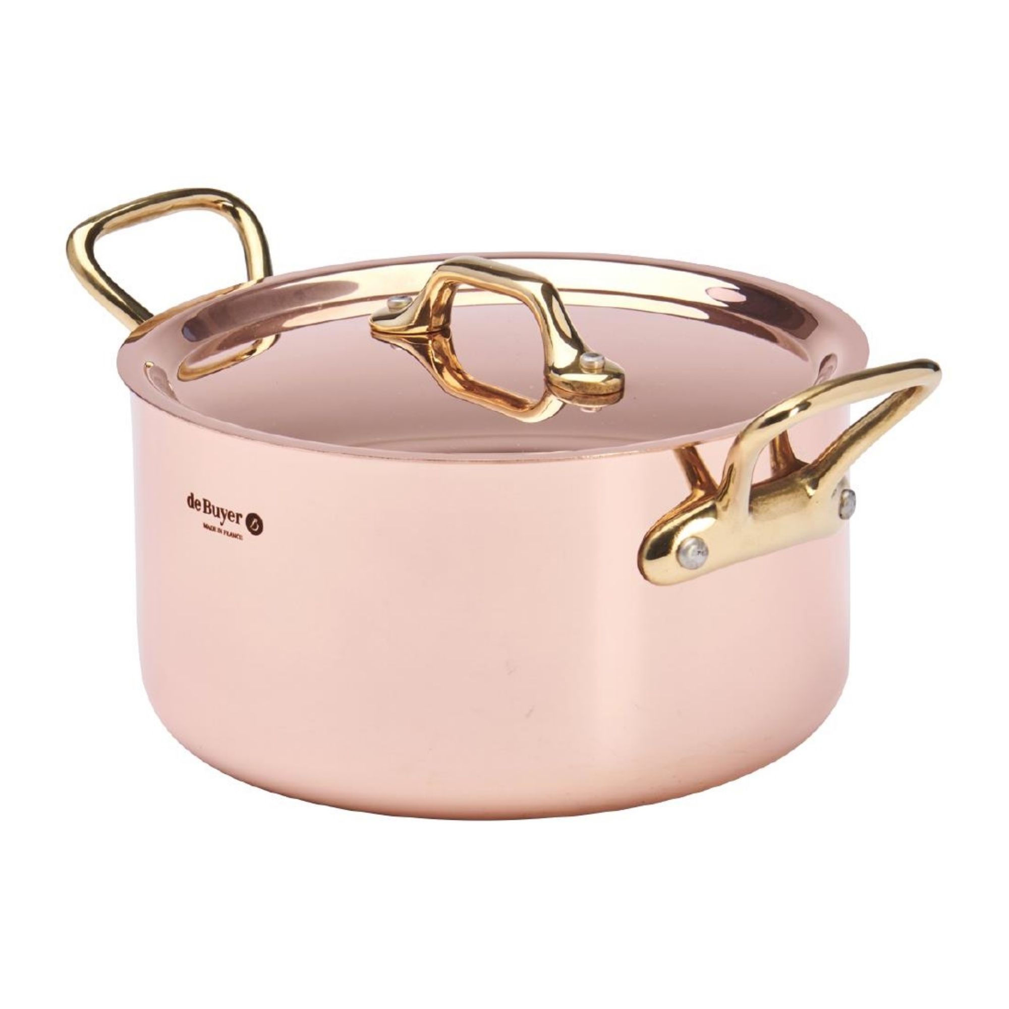 Picture of De Buyer Inocuivre Round Stewpan with Lid Brass 16cm