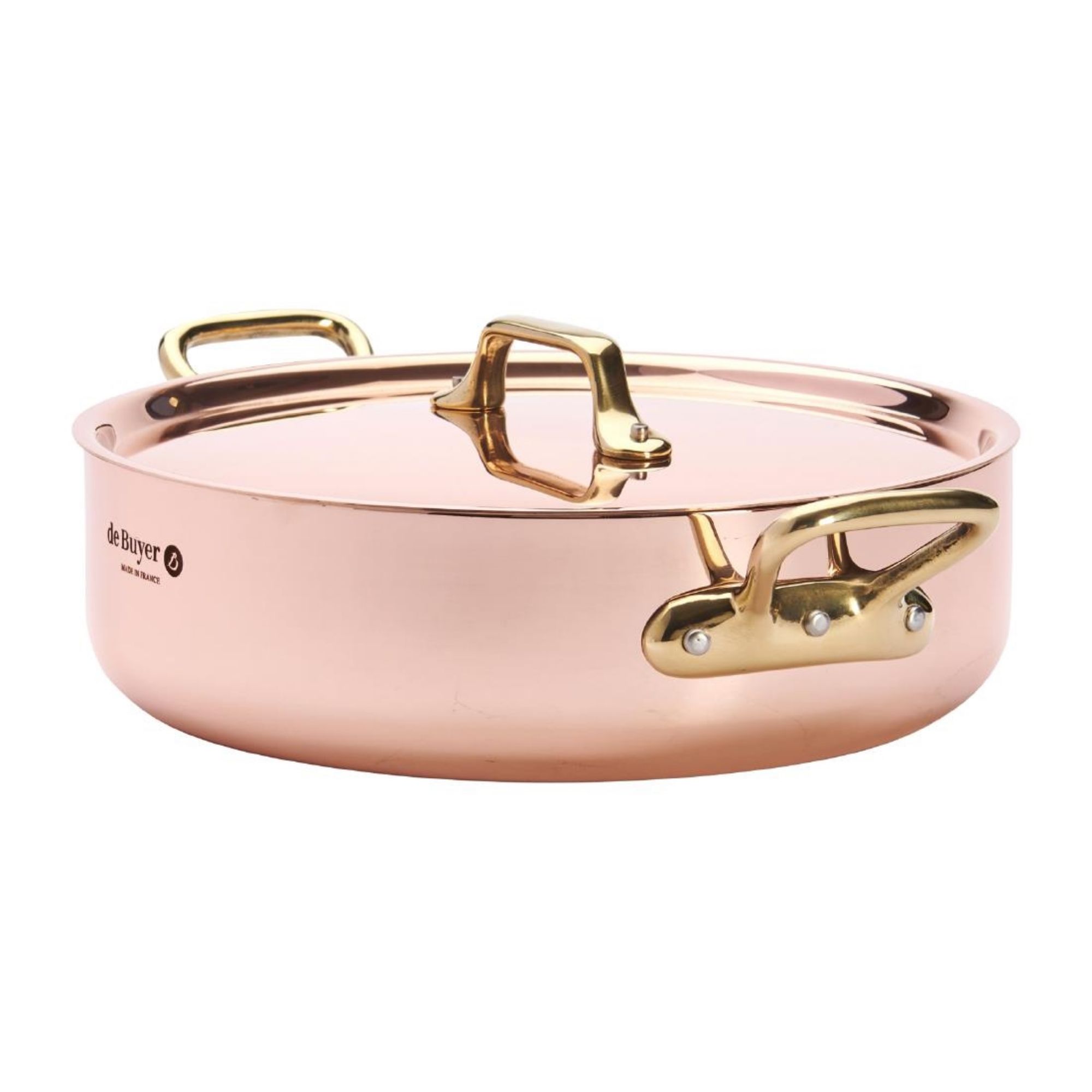 Picture of De Buyer Inocuivre Saute Pan with Lid Brass 24cm