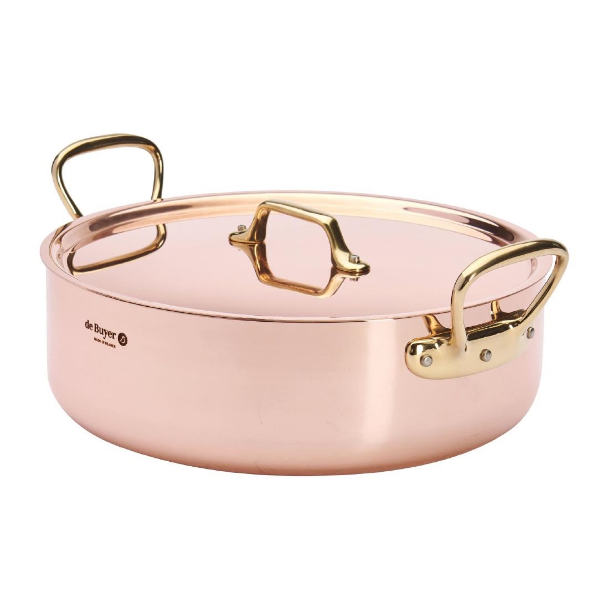 Picture of De Buyer Inocuivre Saute Pan with Lid Brass 28cm