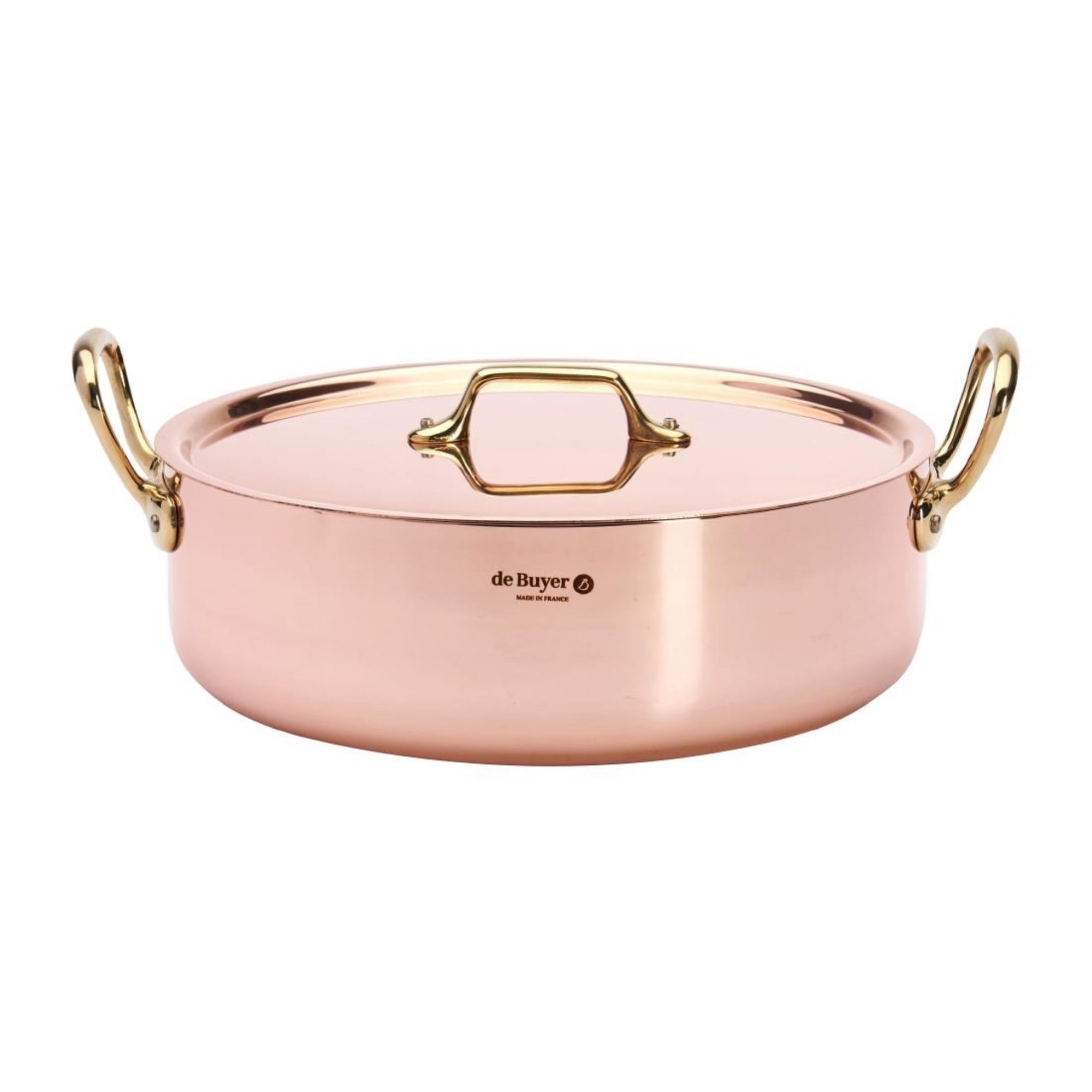 Picture of De Buyer Inocuivre Saute Pan with Lid Brass 28cm