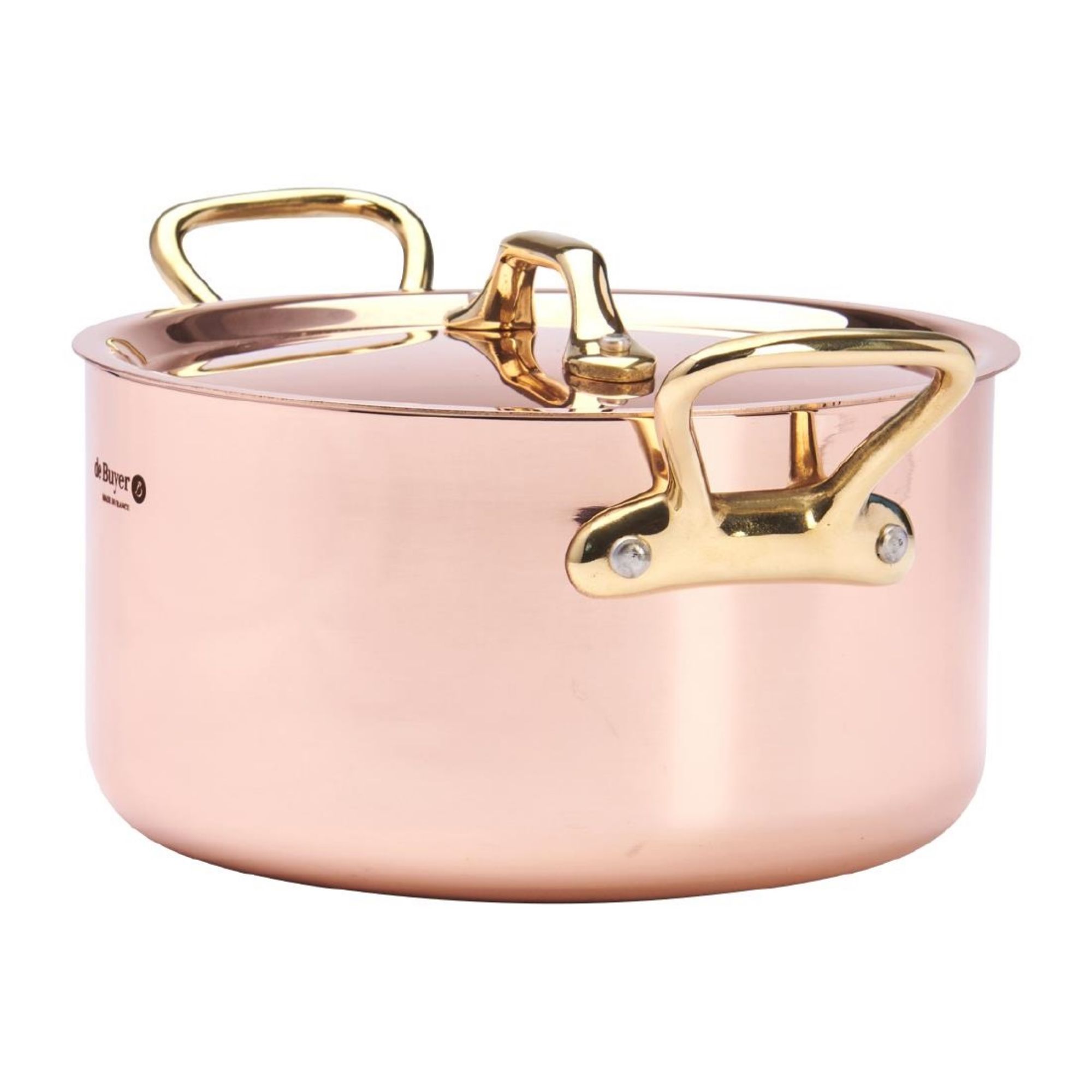 Picture of De Buyer Inocuivre Round Stewpan with Lid Brass 16cm