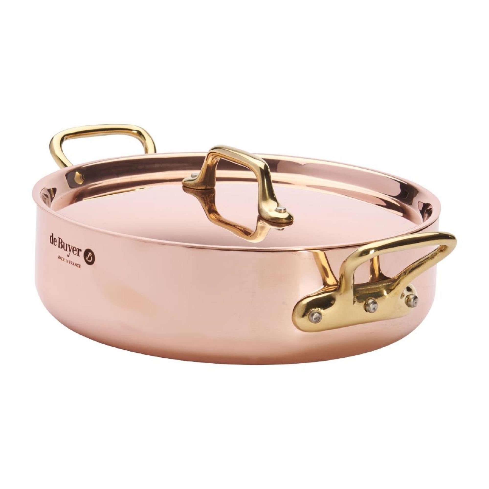 Picture of De Buyer Inocuivre Saute Pan with Lid Brass 20cm