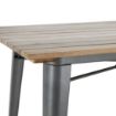 Picture of Bolero Bistro Dining Table Slatted Mango Wood Top Gunmetal 1200mm