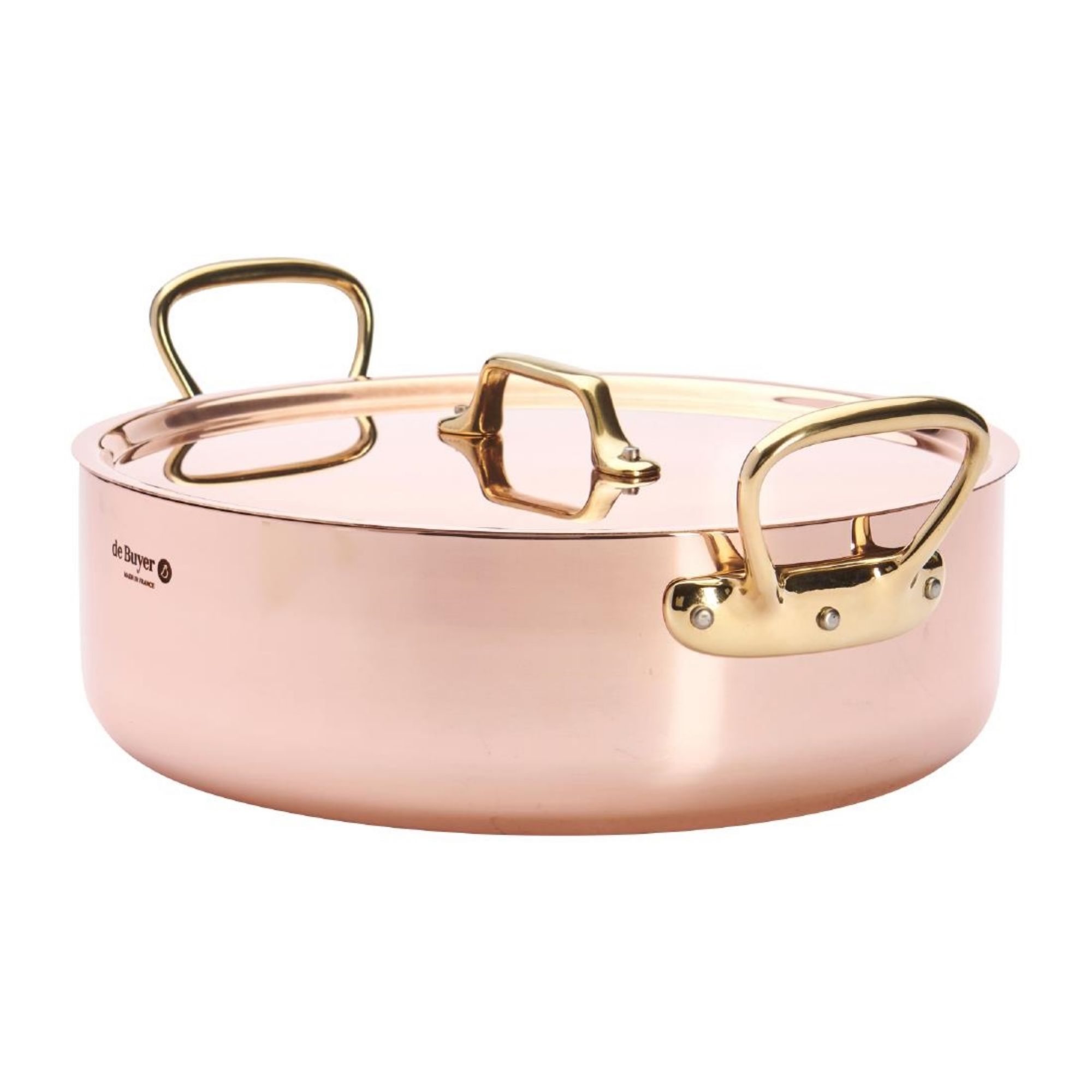 Picture of De Buyer Inocuivre Saute Pan with Lid Brass 28cm