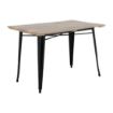 Picture of Bolero Bistro Dining Table Slatted Mango Wood Top Black 1200mm