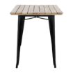 Picture of Bolero Bistro Dining Table Slatted Mango Wood Top Black 1200mm