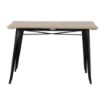 Picture of Bolero Bistro Dining Table Slatted Mango Wood Top Black 1200mm