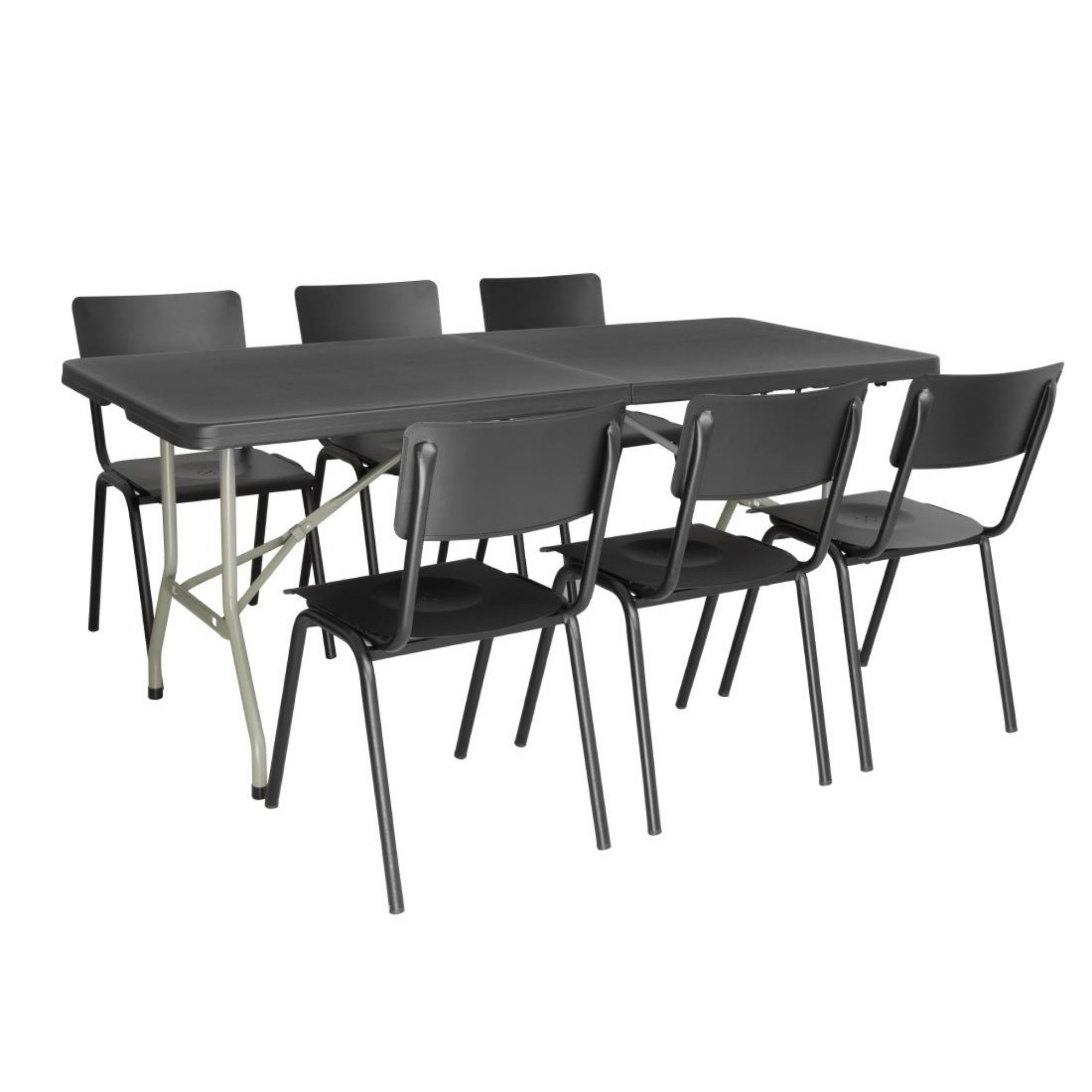 Picture of Bolero Rectangular Centre Folding Table 6ft Black