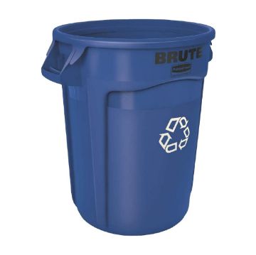 Picture of Rubbermaid BRUTE Container with Recycling Logo Blue 75.7Ltr