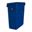 Picture of Rubbermaid Slim Jim Bin with Venting Channels Blue 60Ltr