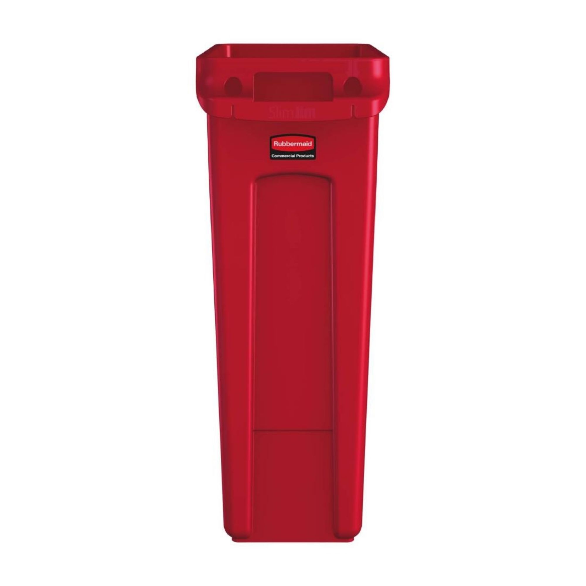 Picture of Rubbermaid Slim Jim Bin with Venting Channels Red 87Ltr