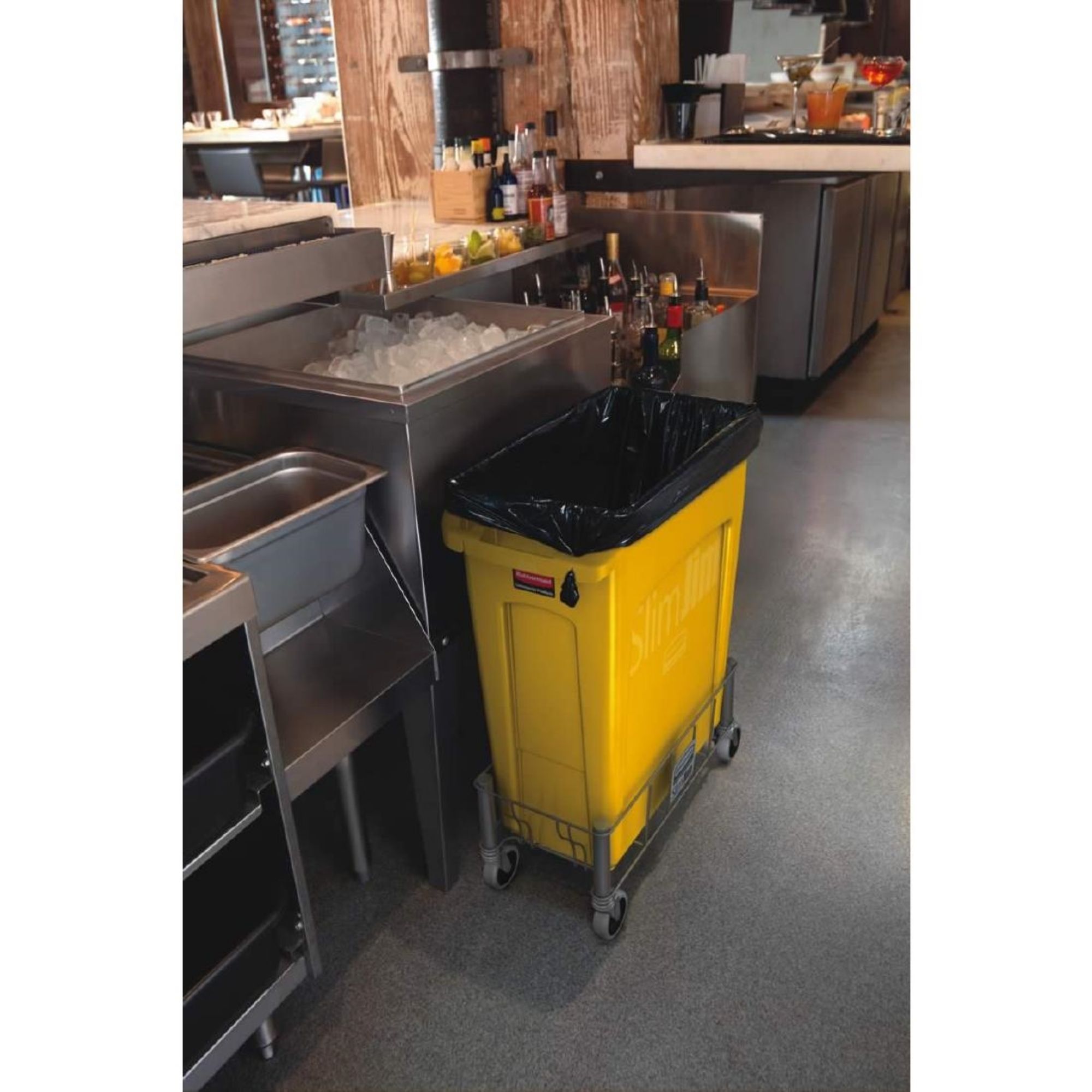 Picture of Rubbermaid Slim Jim Bin with Venting Channels Yellow 87Ltr