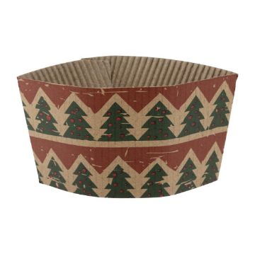 Picture of Fiesta Recyclable Christmas Cup Sleeves for 12oz Hot Cups (100 Pack)