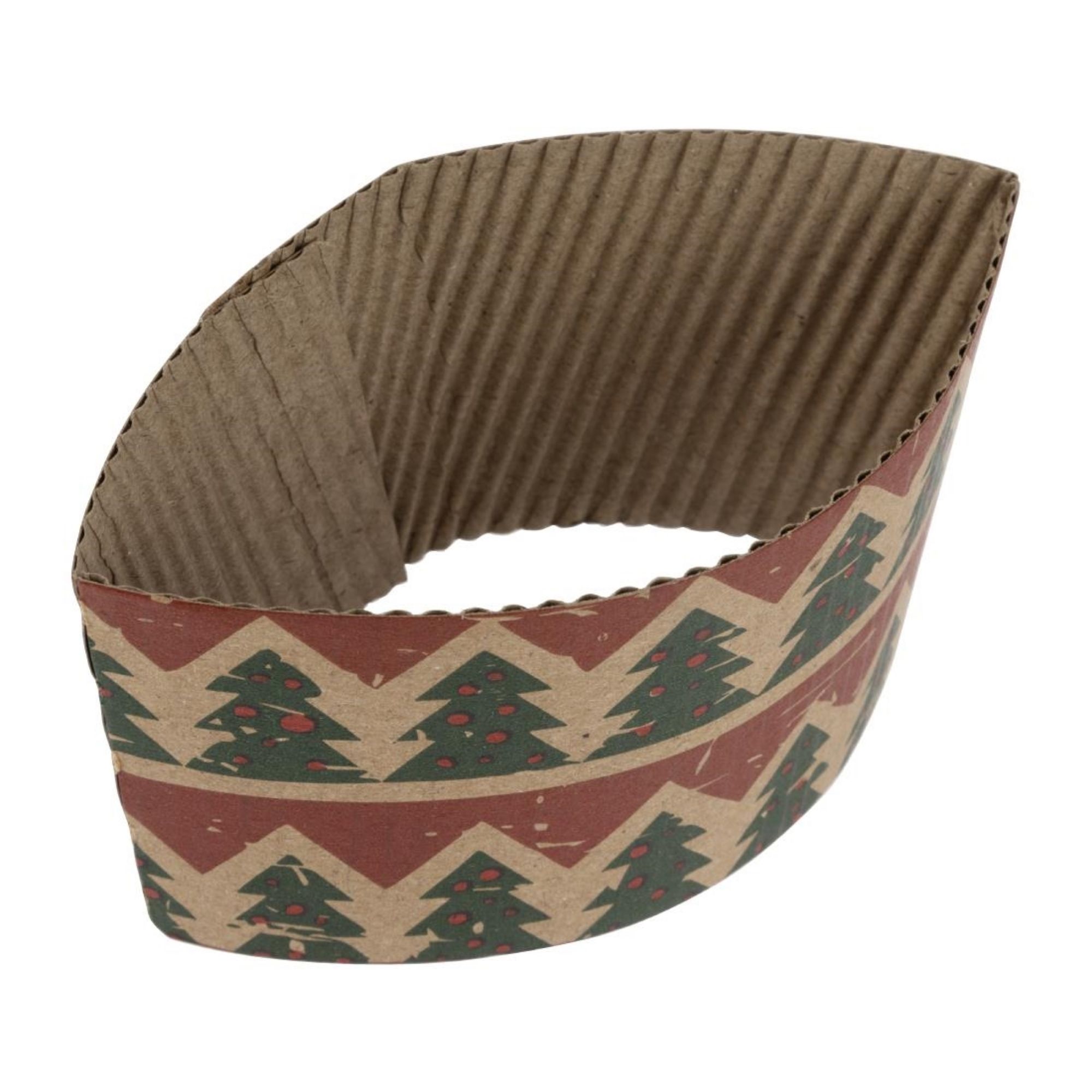 Picture of Fiesta Recyclable Christmas Cup Sleeves for 8oz Hot Cups (100 Pack)