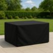 Picture of Bolero Rectangular Outdoor Table Cover Black 2000x1000mm