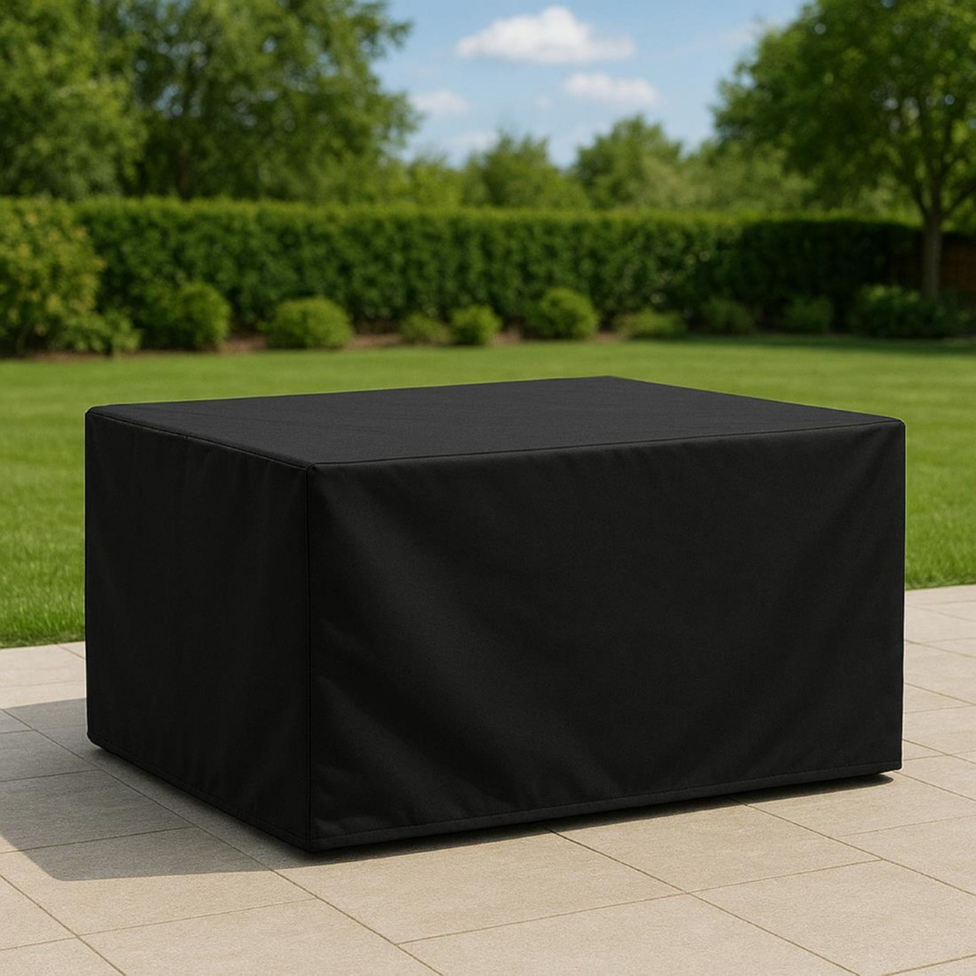 Picture of Bolero Rectangular Outdoor Table Cover Black 2000x1000mm
