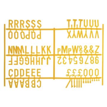 Picture of Beaumont Peg Board Lettering 20mm Yellow (6 Pack)