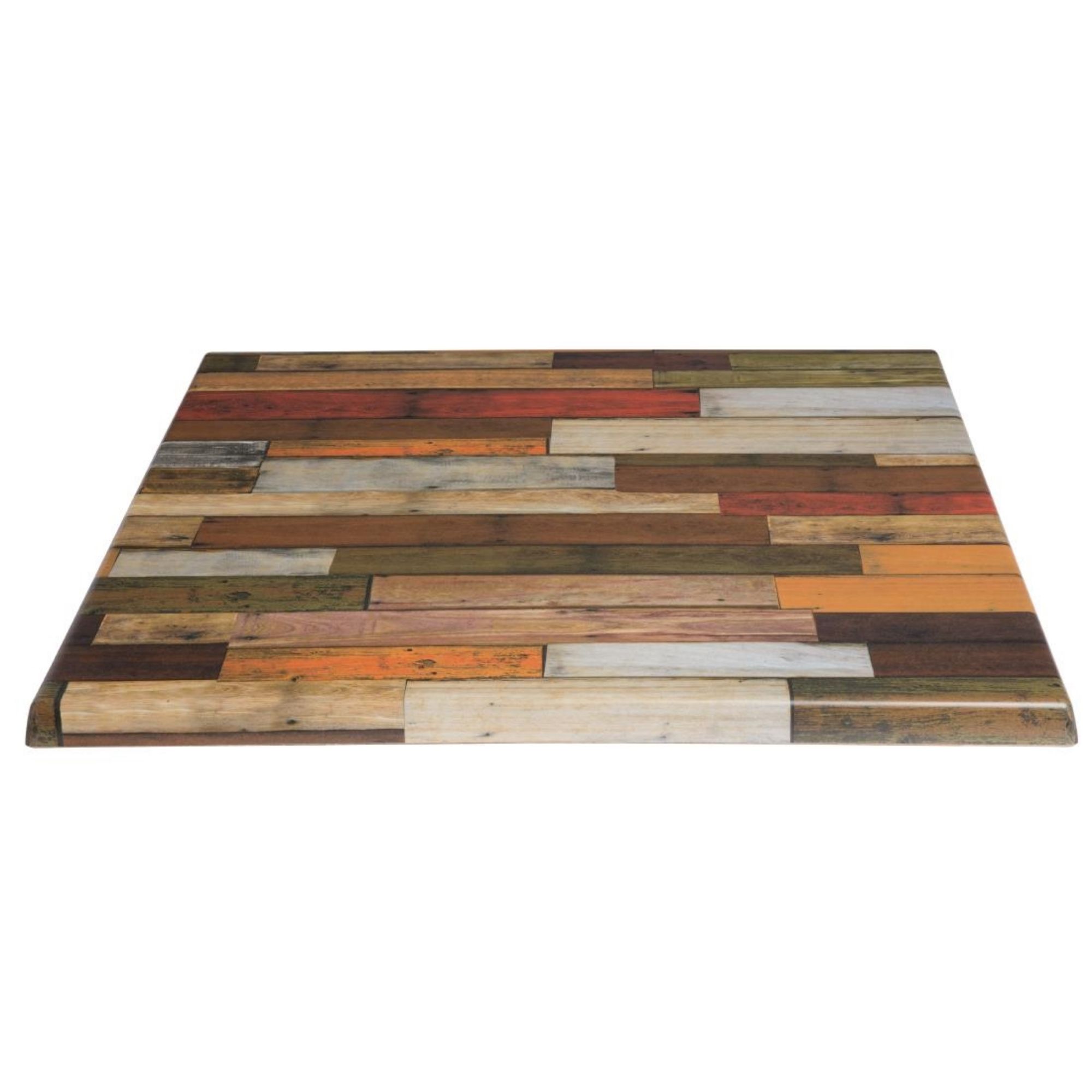 Picture of Werzalit Pre-drilled Square Table Top Blanchas Red 700mm