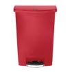 Picture of Rubbermaid Slim Jim Front Step-On Pedal Bin Red 90Ltr