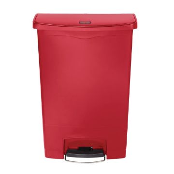 Picture of Rubbermaid Slim Jim Front Step-On Pedal Bin Red 90Ltr