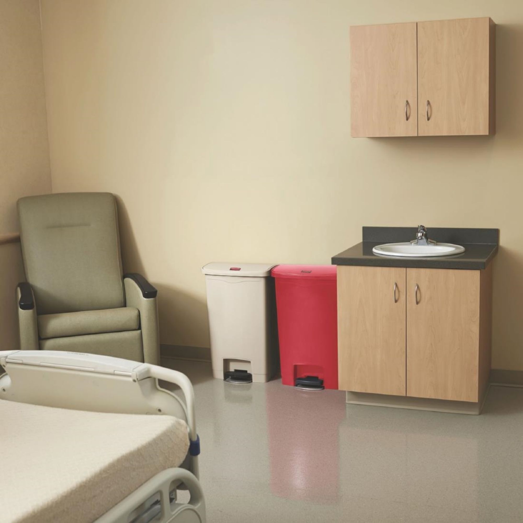 Picture of Rubbermaid Slim Jim Front Step-On Pedal Bin Red 50Ltr