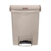 Picture of Rubbermaid Slim Jim Front Step-On Pedal Bin Beige 30Ltr