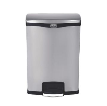 Picture of Rubbermaid Slim Jim Step-On Pedal Bin Stainless Steel 90Ltr