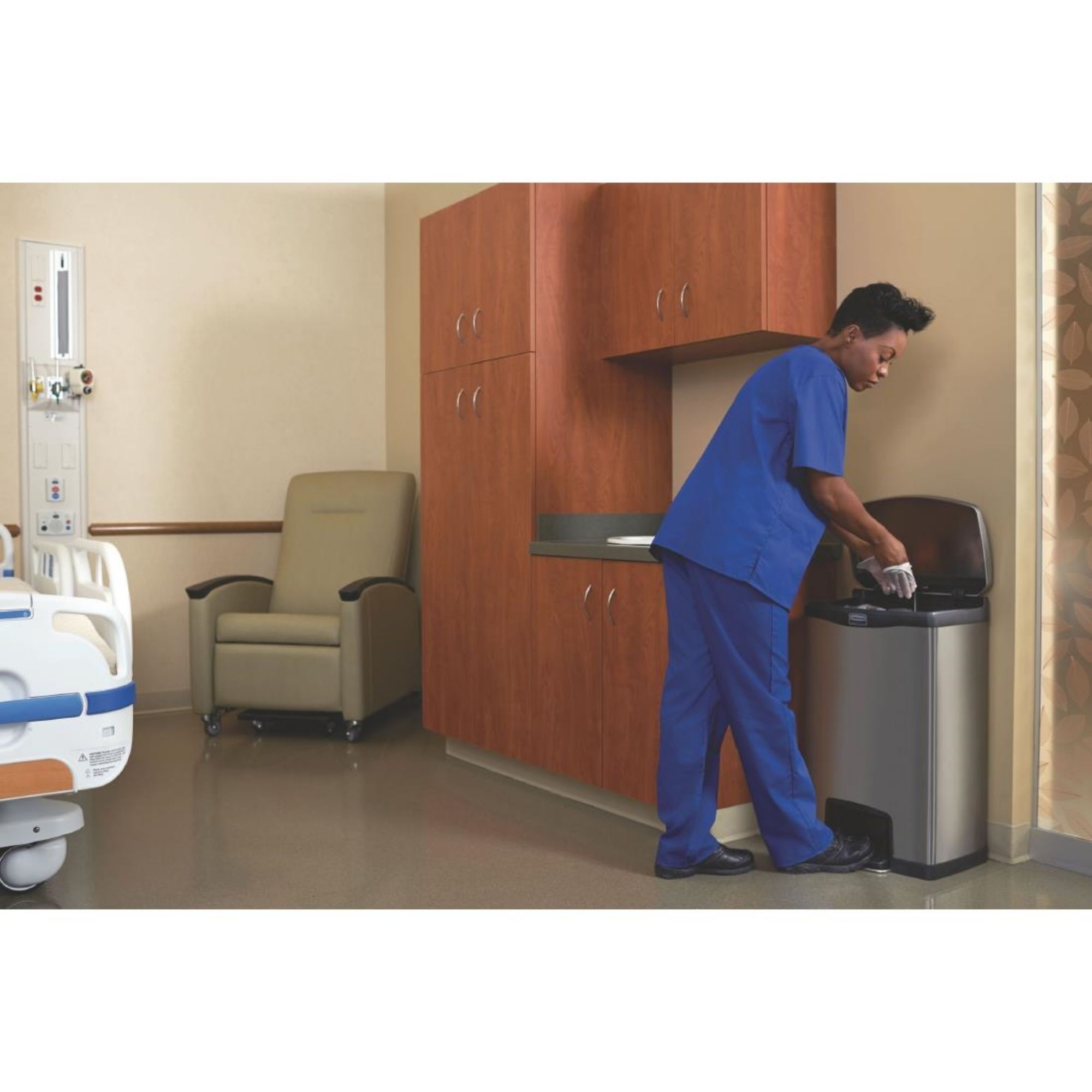 Picture of Rubbermaid Slim Jim Step-On Pedal Bin Stainless Steel 50Ltr