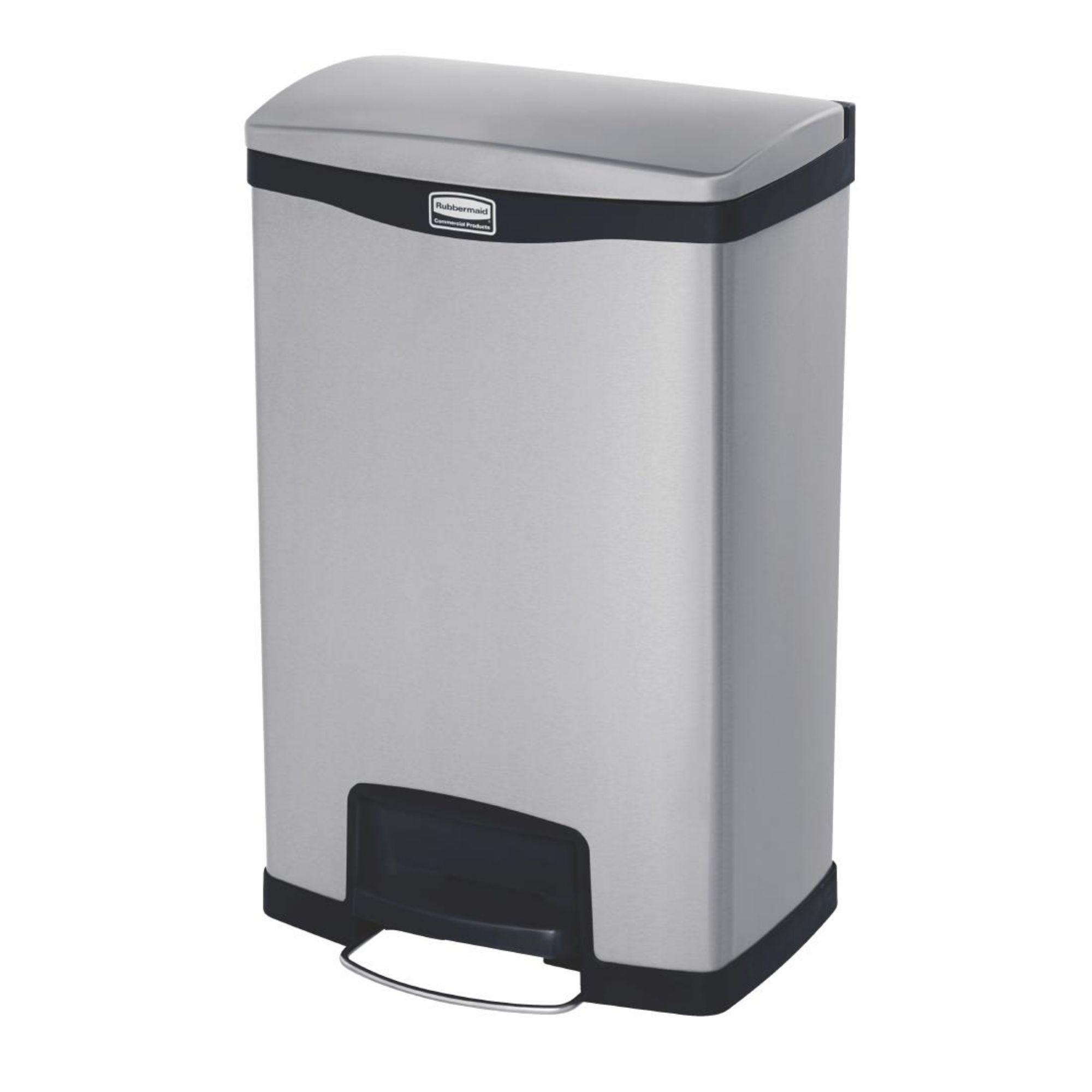 Picture of Rubbermaid Slim Jim Step-On Pedal Bin Stainless Steel 50Ltr