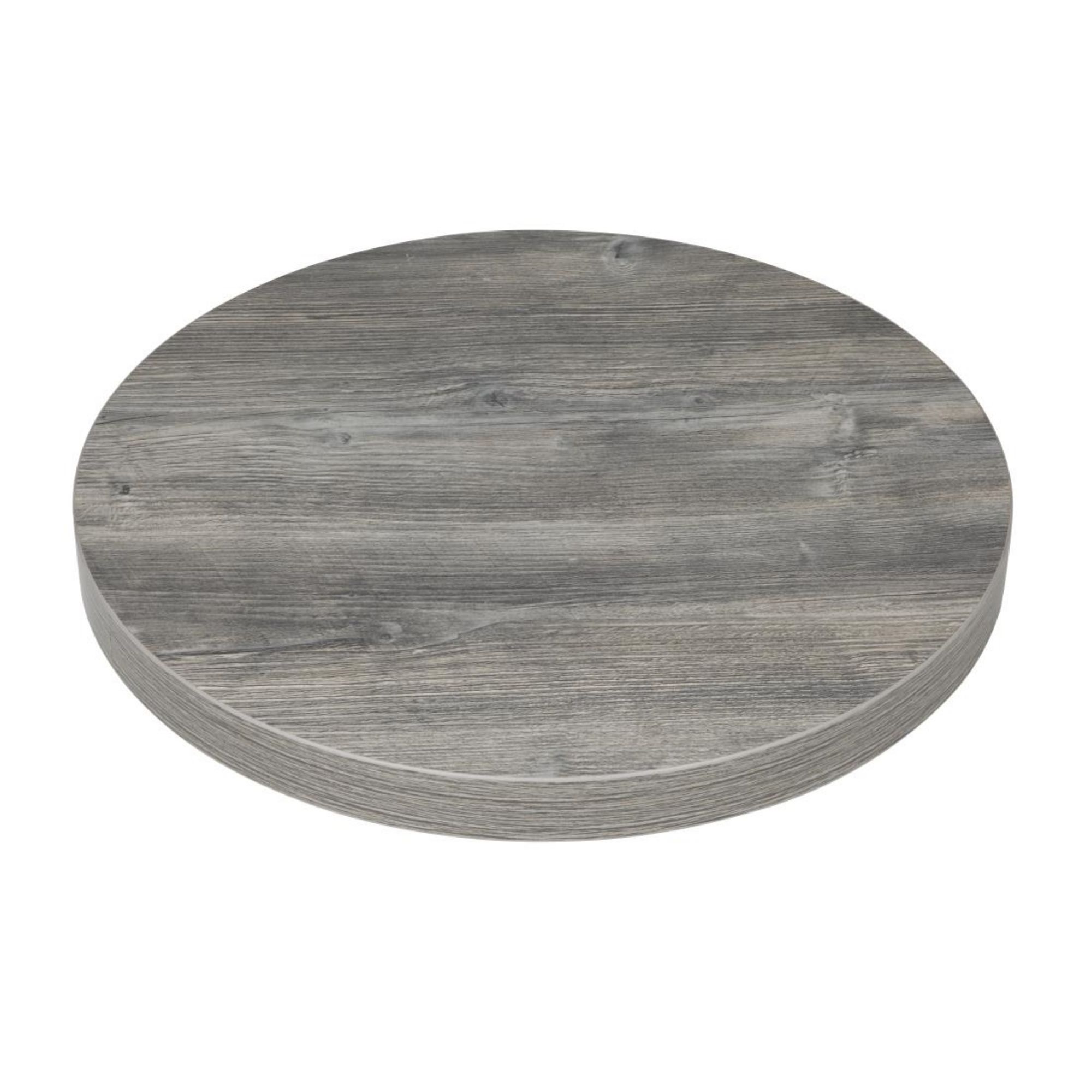 Picture of Bolero Pre-Drilled Round Melamine Table Top Ash Grey 600mm