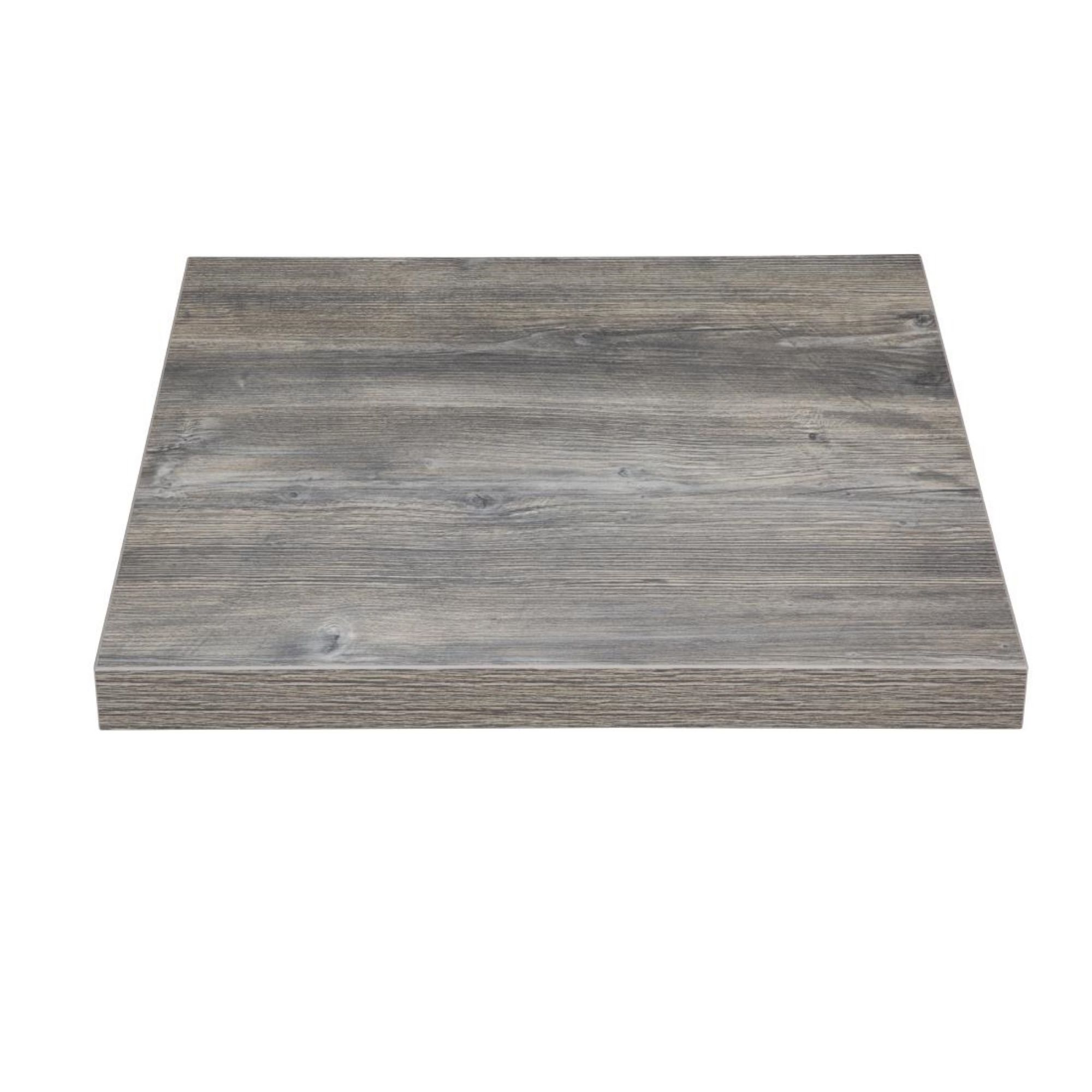 Picture of Bolero Pre-Drilled Square Melamine Table Top Ash Grey 600mm