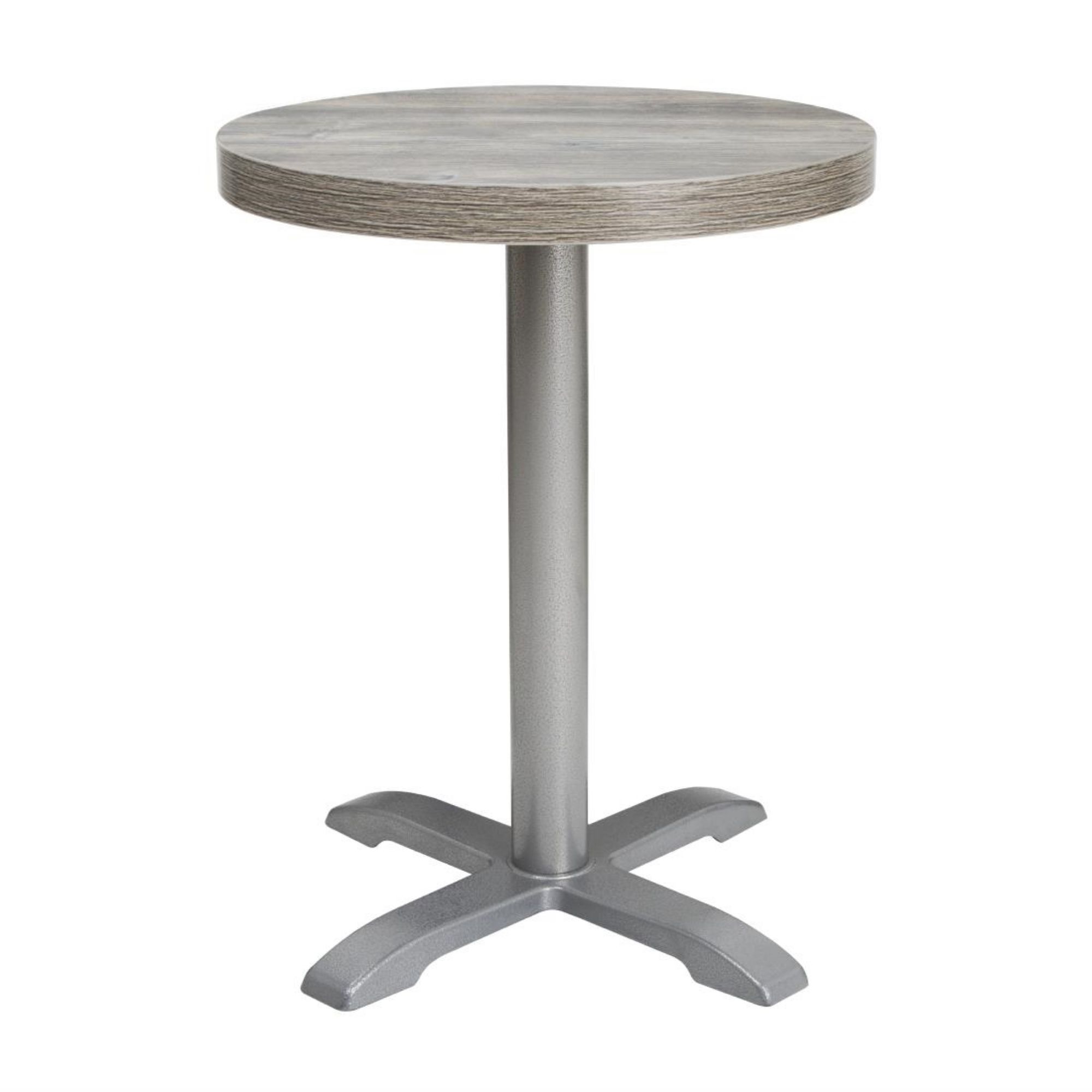 Picture of Bolero Pre-Drilled Round Melamine Table Top Ash Grey 600mm