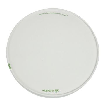 Picture of Vegware 185-Series Compostable Bon Appetit Wide PLA-lined Paper Food Bowl Lid (300 Pack)