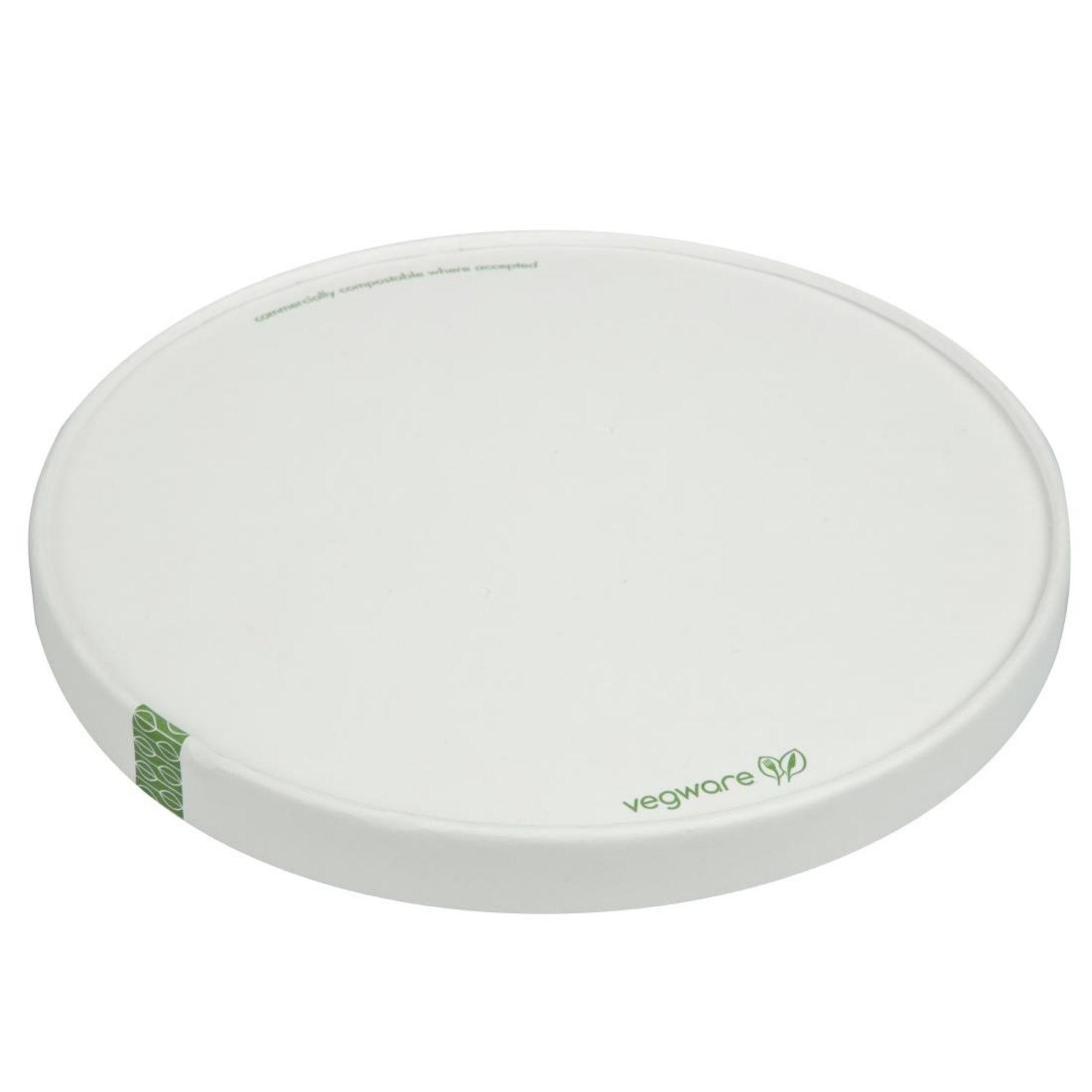 Picture of Vegware 185-Series Compostable Bon Appetit Wide PLA-lined Paper Food Bowl Lid (300 Pack)