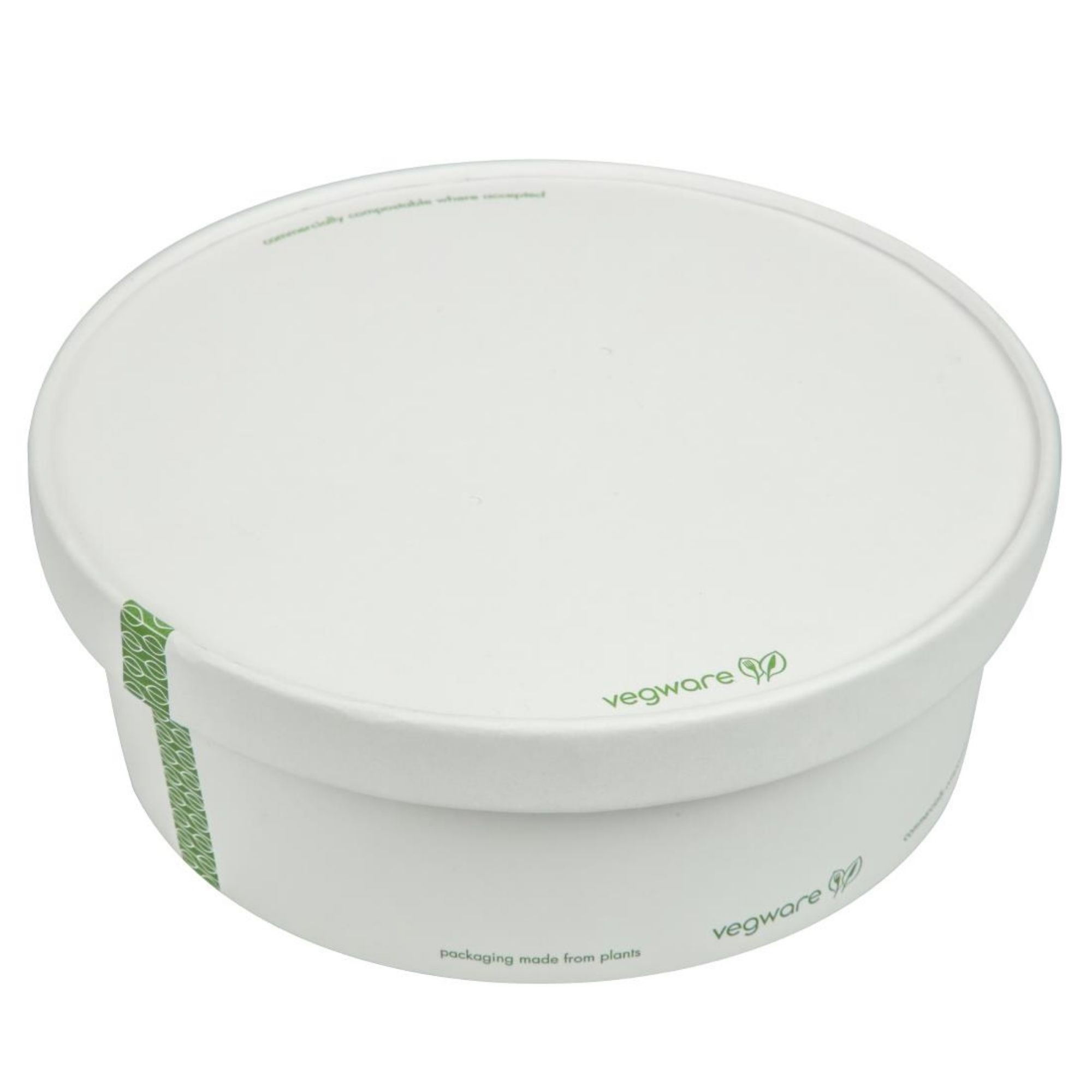 Picture of Vegware 185-Series Compostable Bon Appetit Wide PLA-lined Paper Food Bowl Lid (300 Pack)